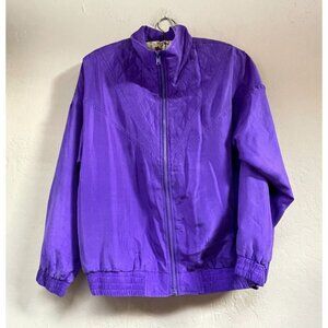 Points West Women's Size PM Purple Silk Full-Zip Windbreaker Jacket Lightweight